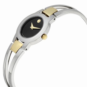 Movado Amorosa Black Dial Stainless Steel Ladies Watch 0606893