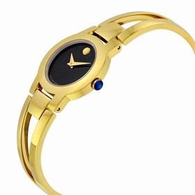 Movado Amorosa Black Museum with Concave Dot Dial Ladies Watch 0606946