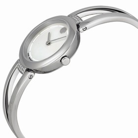 Movado Amorosa Duo Mother of Pearl Dial Stainless Steel Bangle Ladies Watch 0606813