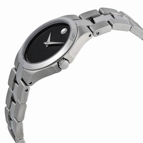 Movado Black Dial Stainless Steel Ladies Watch 0606558
