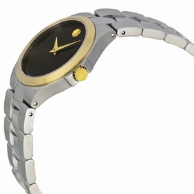Movado Black Dial Two-Tone Stainless Steel Ladies Watch 0606560