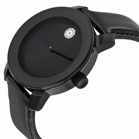 Movado Bold 36mm Black Leather Midsize Watch 3600353
