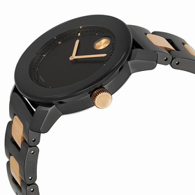 Movado Bold Black Dial Black Ceramic and Steel Bracelet Unisex Watch 3600183