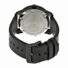 Movado Bold Black Dial Black Leather Band Black Ion-Plated Stainless Steel Case Unisex Quartz Watch 3600307