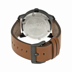 Movado Bold Black Dial Brown Leather Unisex Watch 3600351