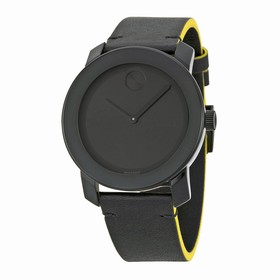Movado Bold Black Dial Leather Unisex Watch 3600352