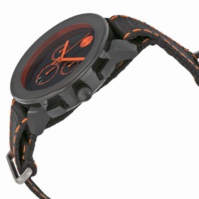 Movado Bold Black Dial Orange-tone Hands and Subdials Black Woven Nylon with Orange Stitching Band Men's Quartz Watch 3600310