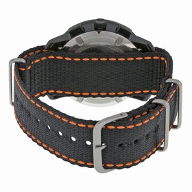 Movado Bold Black Dial Orange-tone Hands and Subdials Black Woven Nylon with Orange Stitching Band Men's Quartz Watch 3600310