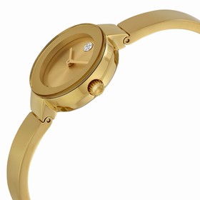Movado Bold Champagne Sunray Dial Yellow Gold Ion-Plated Stainless Steel Ladies Watch 3600285