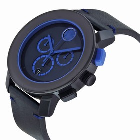 Movado Bold Chronograph Navy Blue Dial Blue Leather Men's Watch 3600349