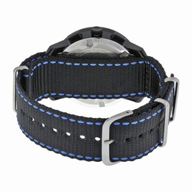 Movado Bold Black Dial Woven Nylon Band Black Stainless Steel Case Men's Quartz Watch 3600309