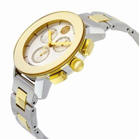 Movado Bold Chronograph Silver Sunray Dial Two- tone Unisex Watch 3600357