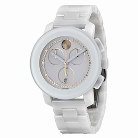 Movado Bold Chronograph White Ceramic Ladies Watch 3600187