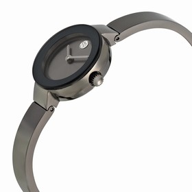 Movado Bold Crystal Marker Gunmetal Plated Bangle Ladies Watch 3600324