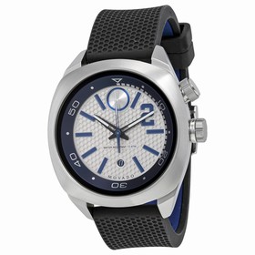 Movado Bold Derek Jeter Captain Series Silver and Blue Dial Black Silicone Men's Watch 3600264