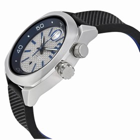 Movado Bold Derek Jeter Captain Series Silver and Blue Dial Black Silicone Men's Watch 3600264