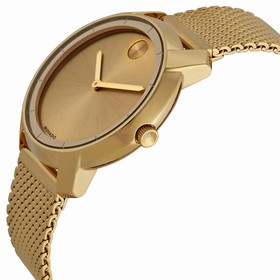 Movado Bold Gold Dial Gold Ion-plated Mesh Watch 3600242