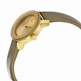 Movado Bold Gold Dial Gold Leather Ladies Watch 3600339