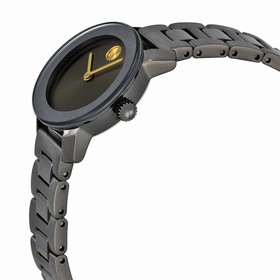 Movado Bold Grey Dial Grey Ion-Plated Stainless Steel Band and Case Laides Quartz Watch 3600326