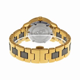 Movado Bold Grey Sunray Dial Yellow Gold and Grey Ion-Plated Stainless Steel Band Ladies Quartz Watch 3600338
