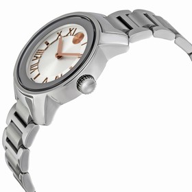 Movado Bold Silver Dial Stainless Steel Band and Case Ladies Quartz Watch 3600244