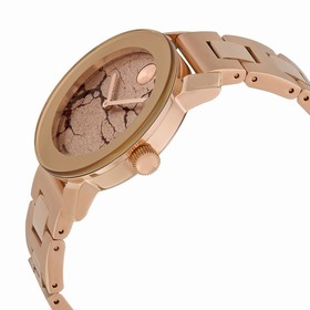 Movado Bold Rose Gold Glitter Ladies Stainless Steel Watch 3600347