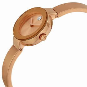 Movado Bold Rose-Gold Sunray Dial Rose-Gold Stainless Steel Case and Band Ladies Quartz Watch 3600286