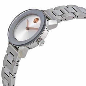 Movado Bold Silver Diakl Stainless Steel Ladies Watch 3600234