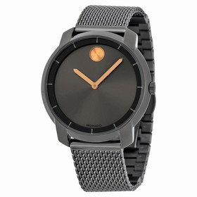 Movado Bold Silver Tone Crystal Pave Dial Stainless Steel Ladies Watch 3600325