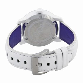Movado Bold White Dial Swarovski Crystal White Leather Ladies Watch 3600251