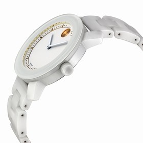 Movado Bold White Dial White Ceramic Unisex Watch 3600186