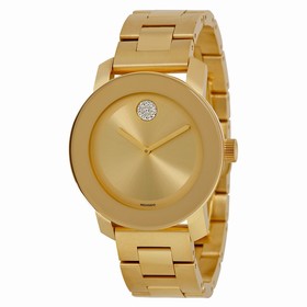 Movado Bold Yellow Gold Ion Plated Stainless Steel Unisex Watch 3600104