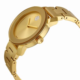 Movado Bold Yellow Gold Ion Plated Stainless Steel Unisex Watch 3600104