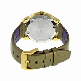 Movado Bold Yellow Gold Sunray Dial Green Leather Laides Quartz Watch 3600312