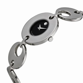 Movado Buleto Black Dial Stainless Steel Ladies Watch 0605918