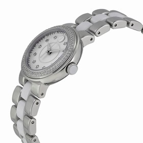 Movado Cerena Silver Dial Stainless Steel White Ceramic Ladies Watch 0606931