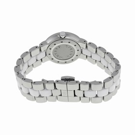 Movado Cerena Silver Dial Stainless Steel White Ceramic Ladies Watch 0606931