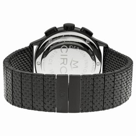 Movado Circa Chronograph Black Dial Black PVD Mesh Men's Watch 0606804