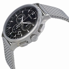 Movado Circa Chronograph Black Dial Stainless Steel Mesh Men's Watch 0606803