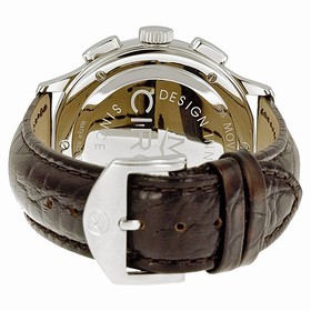 Movado Circa Chronograph White Dial Brown Leather Strap Men's Watch 0606576