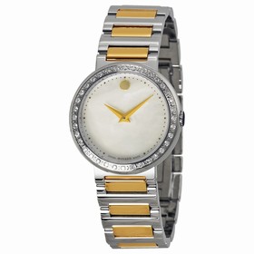 Movado Concerto Two-tone MOP Museum Dial Ladies Watch 0606470