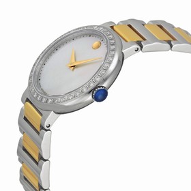 Movado Concerto Two-tone MOP Museum Dial Ladies Watch 0606470