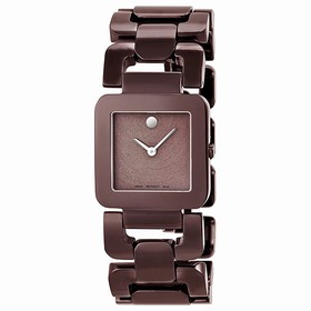 Movado Luma Chocolate Dial Brown PVD Stainless Steel Ladies Watch 0606574
