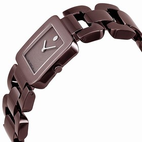 Movado Luma Chocolate Dial Brown PVD Stainless Steel Ladies Watch 0606574