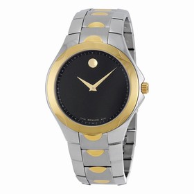Movado Luno Sport Black Dial Two Tone Men's Watch 0606906