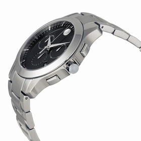 Movado Masino Chronograph Black Dial Stainless Steel Men's Watch 0606885