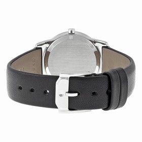 Movado Museum Blue Dial Stainless Steel Case Black Leather Strap Ladies Watch 0606611