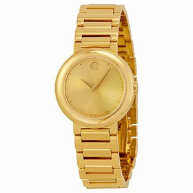 Movado Museum Gold Dial Gold-Tone Stainless Steel Ladies Watch 0606704