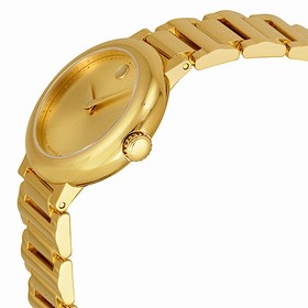 Movado Museum Gold Dial Gold-Tone Stainless Steel Ladies Watch 0606704