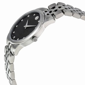 Movado Museum Quartz Black Dial Silver Stainless Steel Ladies Watch 0606858